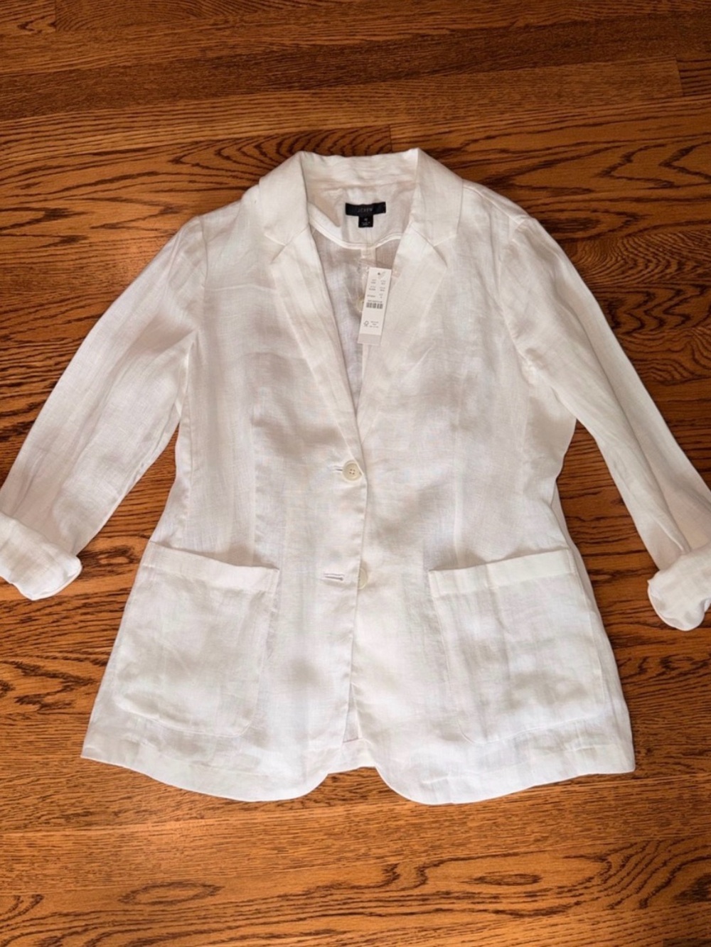 NWT J. Crew White Linen Blazer 6